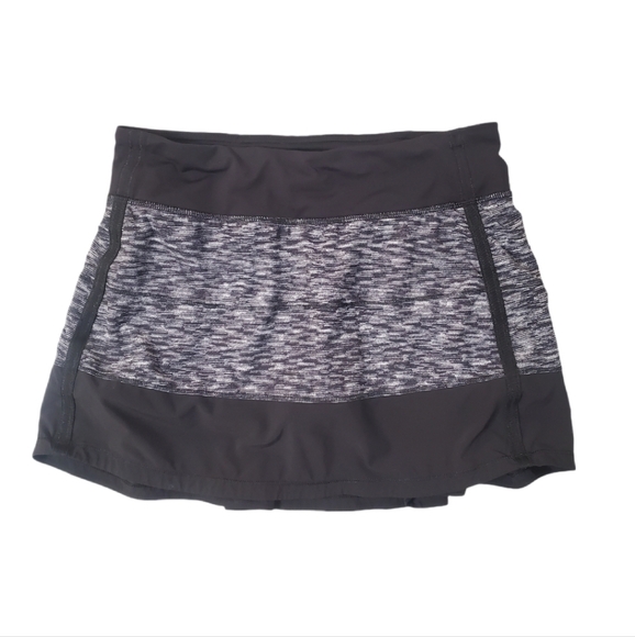 Lululemon Women's Pace Rival Black Gray Tennis Workout Skort Skirt Size 6 - Picture 1 of 7